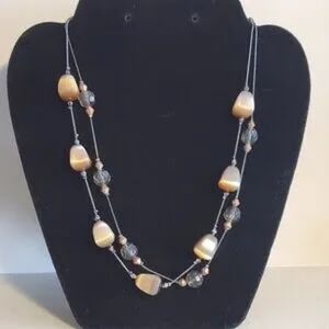 Vintage Brown Stone Necklace by Lia Sophia